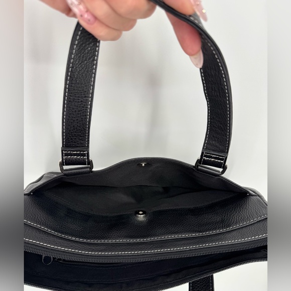 Wilson Leather Black Leather Top Handle Hand Bag Purse - Picture 5 of 15